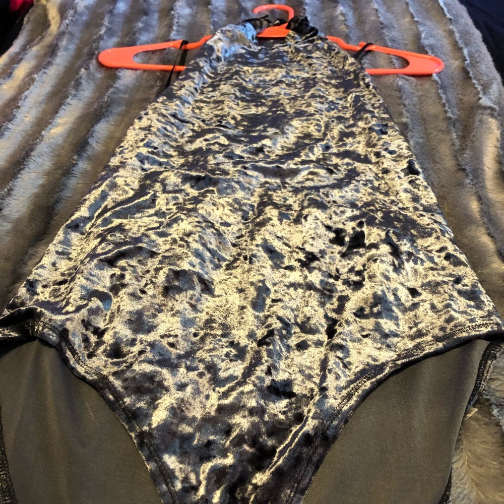 Metallic Gray Winter Body Suit w/ Turtle Neck